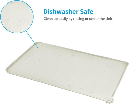 AUDWUD Silicone Waterproof Pet Feeding Mats,Anti Slip Bowl Pad,Dog Mat for Food and Water