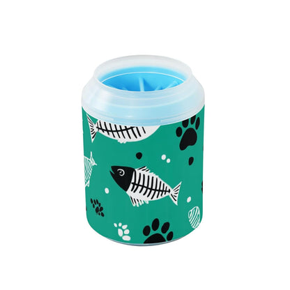 Dog Paw Cleaner Cups for Dogs Pet Foot Washer Paw Scrubber for Medium Small Dogs Cats Cleaning Cup Cute Yellow Fiesta Guitars Cacti and Ethnic Birds