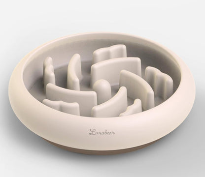 Slow Feeder Dog Bowls Made of Premium Food-Grade Silicone, Anti-Choking & Slow Eating for Improved Digestion, Non-Slip, Soft & Durable, Quiet Dog Bowl, Cute, Dishwasher Safe (Ivory, Standard)