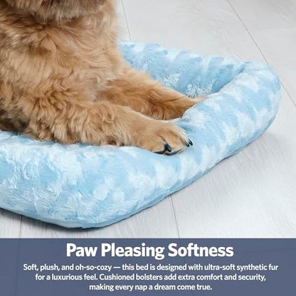 MidWest Homes for Pets QuietTime Dog Bed - White Fleece Bolster, Ultra-Soft and Machine Washable, Fits 24-Inch Crates and Carriers, for Small Breed Dogs