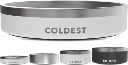 Coldest Dog Bowl - Anti Rust Metal, Non Slip, 3 Layers Insulated Stainless Steel Dog Bowls - Spill Proof & Heavy Duty - Water Bowl for Dogs, Cats & Pets, Dish Washer Safe (21 oz, Stealth Black)