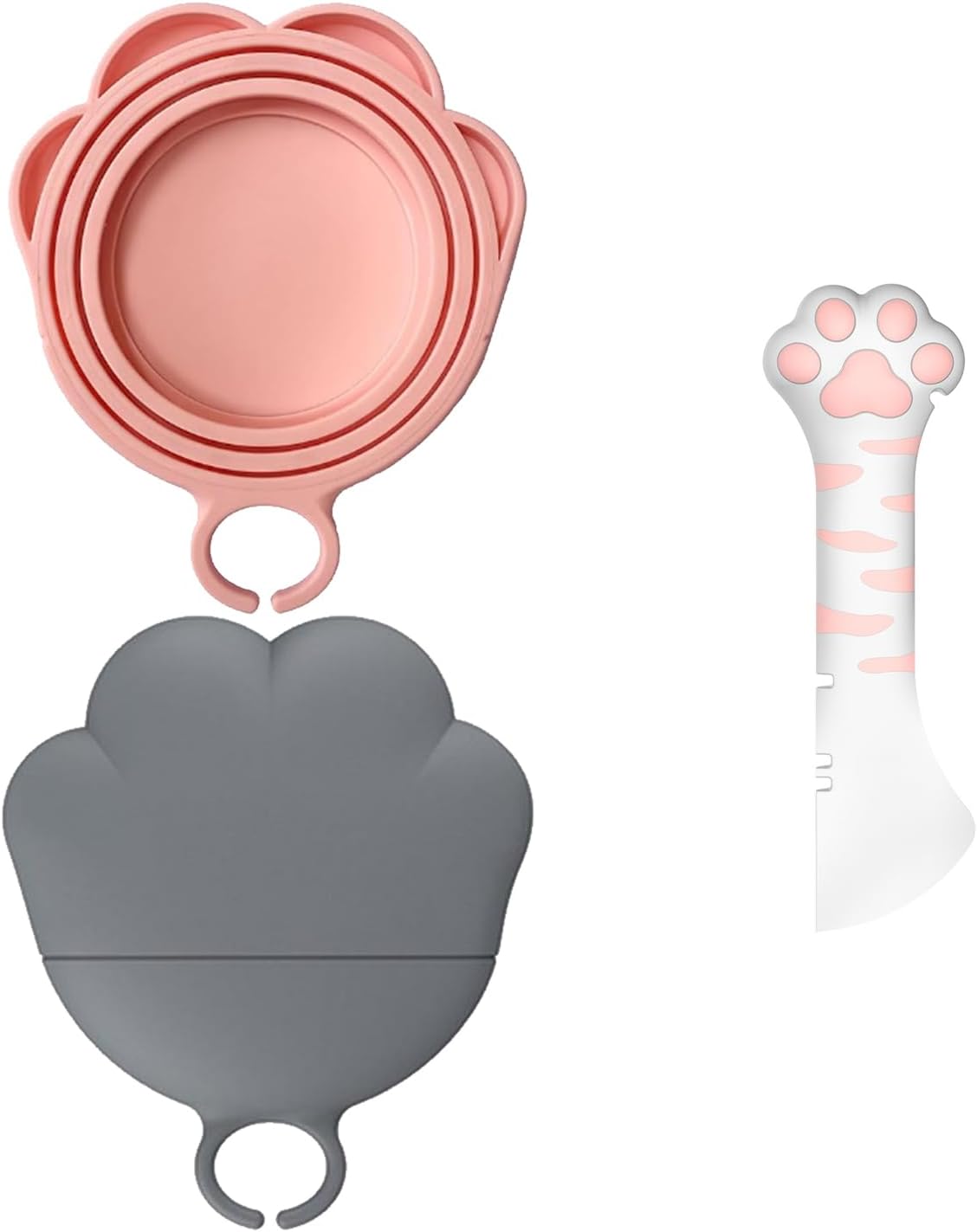 Pet Food Can Lids And Spoon,Pet Food Can Covers, One Fit 3 Standard Size Cans,For Dog And Cat Food Cans,Pink