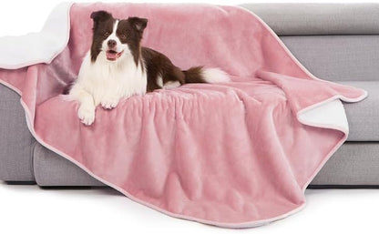 gogobunny Waterproof Blanket for Bed Couch Sofa, Liquid Pee and Fur Proof Pet Blanket for Dog Puppy Cat, Reversible Sherpa Fleece Throw Blanket Furniture Cover Protector (Grey, 50x60 inches)