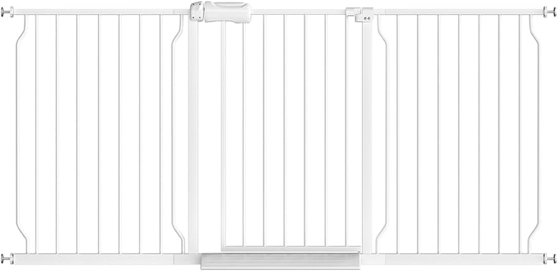 Fairy Baby Extra Wide Baby Gate for Dogs Pressure Monuted Safety Gate for Living Room, Fits 62 Inch to 67 Inch with No Drill Auto Close Dog Gate for Doorways, White