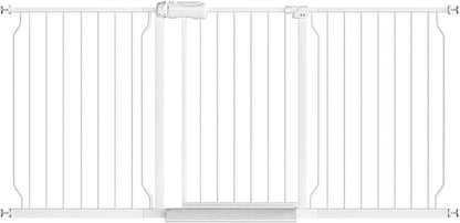 Fairy Baby Extra Wide Baby Gate for Dogs Pressure Monuted Safety Gate for Living Room, Fits 62 Inch to 67 Inch with No Drill Auto Close Dog Gate for Doorways, White