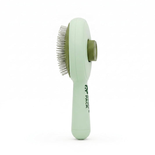 Argo's Pack - Pet Brush for Shedding - Self-Cleaning Slicker Brush for Cats and Dogs, Gently Removes Mats and Tangled Fur, Professional Grooming Tool for Long & Short Haired Pets, Hair Remover