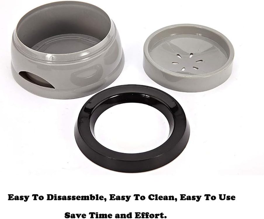Love Dream No Spill Dog Water Bowl, No Drip Dog Slow Water Feeder No Slip Vehicle Carried Pet Water Dispenser 25 oz with Floating Disk Slow Drinking Bowl for Dogs Cats (Gray)