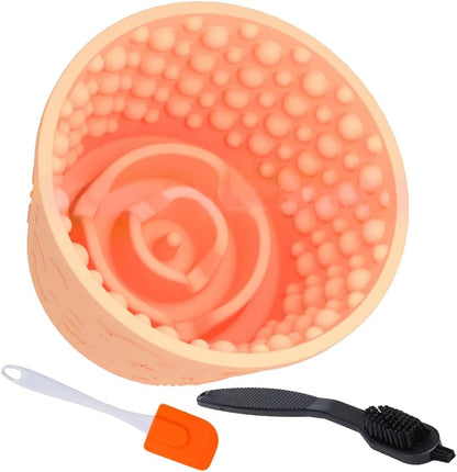 Dog Lick Bowl,Anxiety Relief Non-Slip Silicone Treat Bowl,Durable Anti-Choking Long-Lasting Enrichment Slow Feeder Licking Mat for Small Medium Large Breed,Freezable BPA Free Silicone Dishwasher Safe
