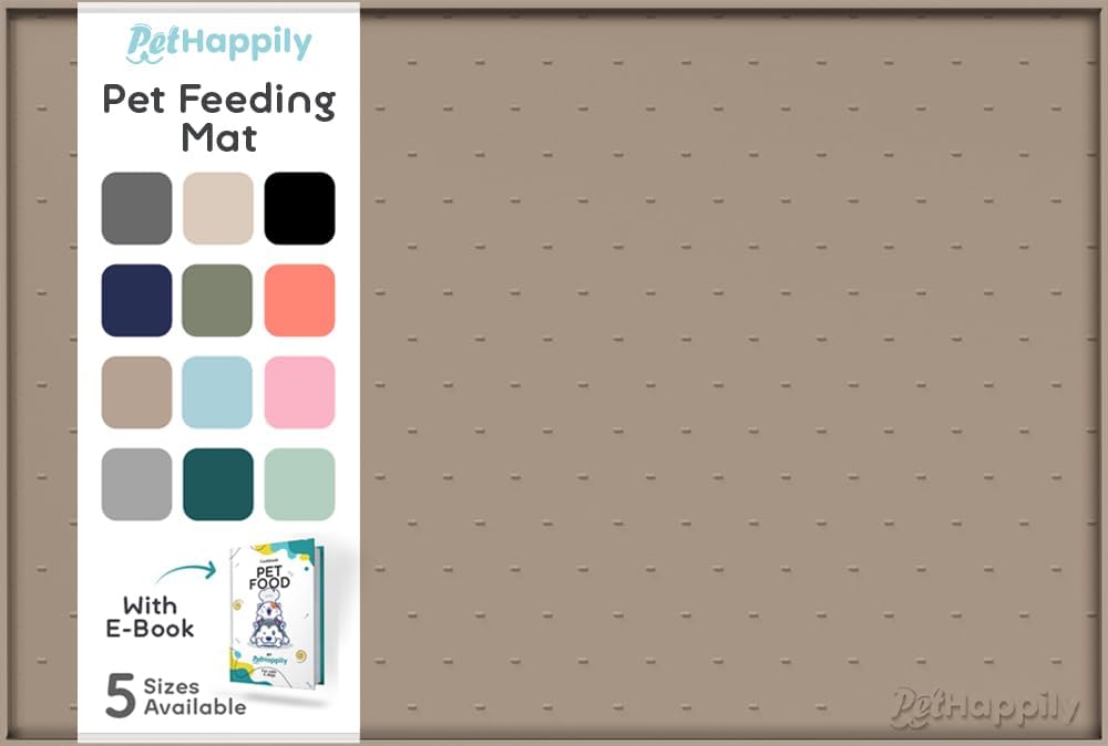 Dog Food Mat - Raised Edges Dogs Mat for Food and Water Prevent Spill, Waterproof Cat Food Mats Protect Floors, Easy Clean Dog Bowl Mats for Food and Water, Silicone Pet Feeding Placemats