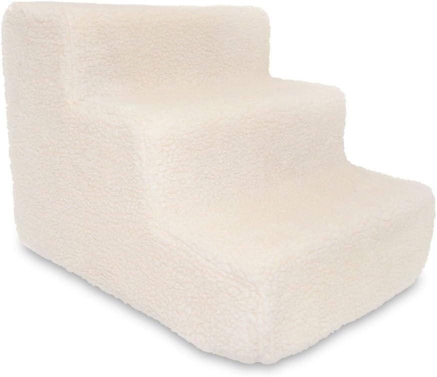 Best Pet Supplies Dog Stairs & Steps - Foam Steps for Small Dogs & Cats, Non-Slip Indoor Balanced Pet Step Support, Dog Ramp, No Assembly, Pale Teal, 3-Step (13.5-inch Height)