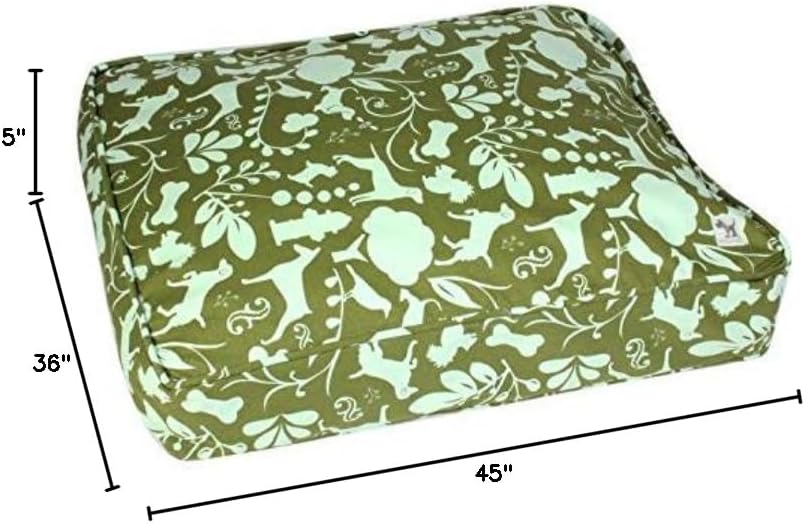 Molly Mutt Medium to Large Dog Bed Cover- Forever Young Print - Measures 27”X36”X5’’ - 100% Cotton - Durable - Breathable - Sustainable - Machine Washable Dog Bed Cover (Dd82b)