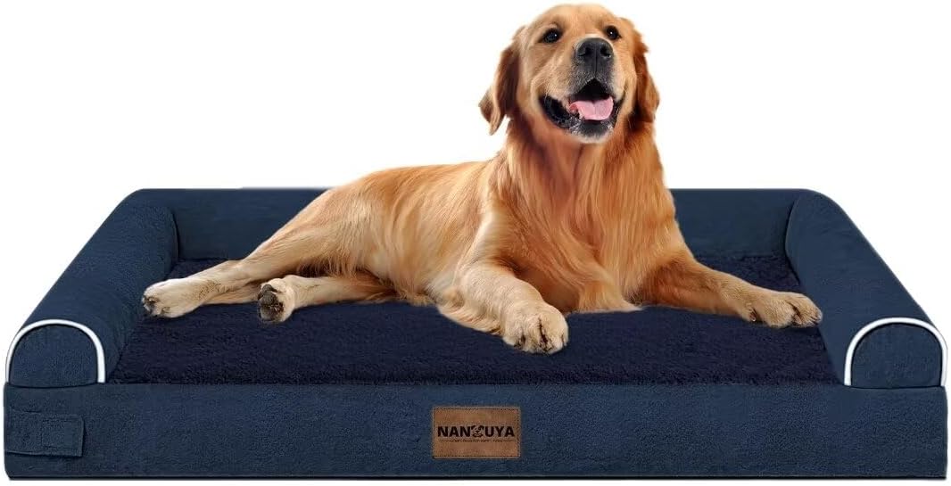 Large Dog Bed Orthopedic Washable: Beds Bolster XL Bed Large Big Dogs Memory Foam Couch Sofa Waterproof with Removable Cover