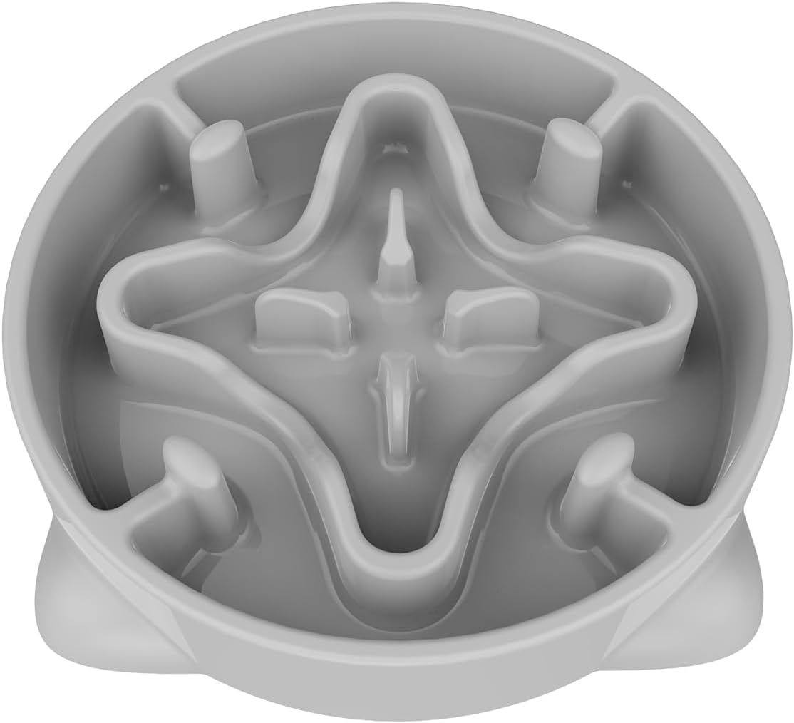 Slow Feeder Dog Bowls Small Breed, Dog Food Bowl Small Anti-Choking Bloat Stop Puzzle Healthy Eating Bowl (Blue, 1 Cup)