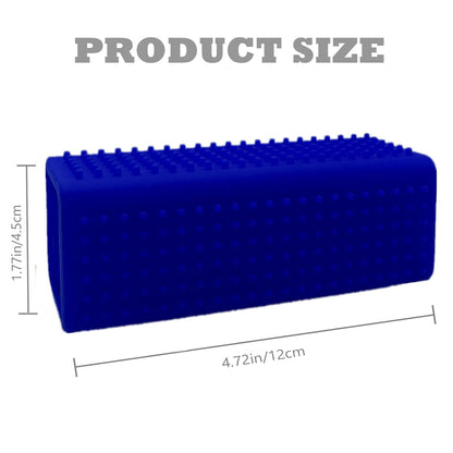 2 Pieces Pet Dog Cat Hair Remover, Block Roller Cleaner, Hollow Silicone Cleaner Brush for Sofa, Car Interiors, Furnishings, Carpets, Bedding or Any Fabric (Orange, Blue)