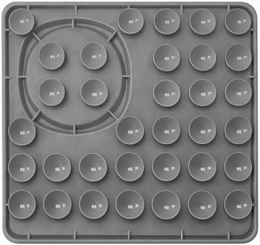 Hearth & Paw Silicone Lick Mat for Dogs Slow Feeder & Enrichment Mat, Food-Grade 100% BPA-Free Silicone, Mental Stimulation, Better Digestion, Anxiety Relief, Multiple Colors Available (Gray)