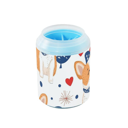 Dog Paw Cleaner Cups for Dogs Pet Foot Washer Paw Scrubber for Medium Small Dogs Cats Cleaning Cup Cute Yellow Fiesta Guitars Cacti and Ethnic Birds