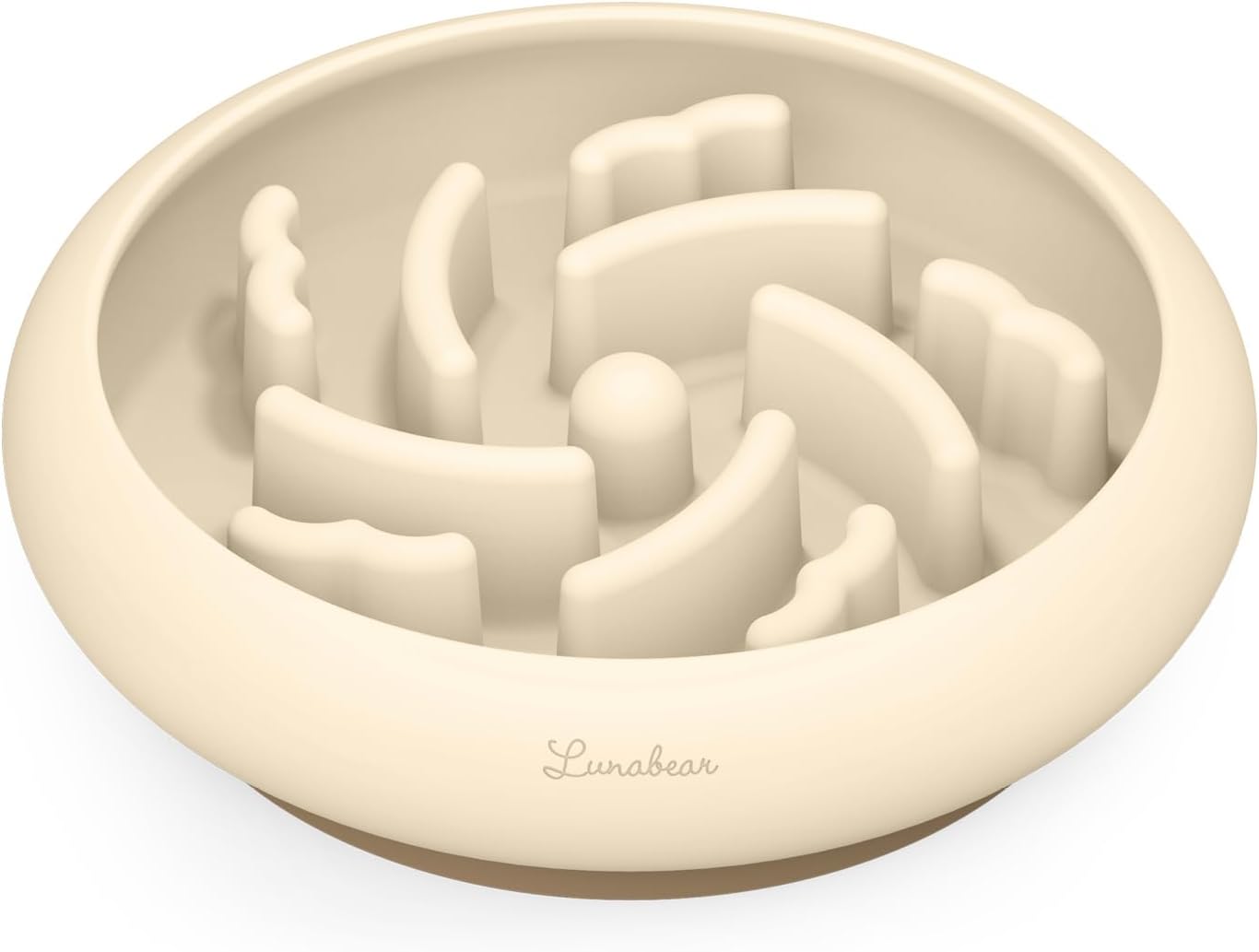 Slow Feeder Dog Bowls Made of Premium Food-Grade Silicone, Anti-Choking & Slow Eating for Improved Digestion, Non-Slip, Soft & Durable, Quiet Dog Bowl, Cute, Dishwasher Safe (Ivory, Standard)