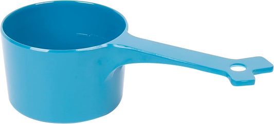 Messy Mutts Melamine Dog Food Scoop (1 Cup Capacity) | Measuring Cup for Animal Food | Features 1/2 Cup Indicator Line | Small or Large Dog Food Scooper | Dishwasher Safe | Blue
