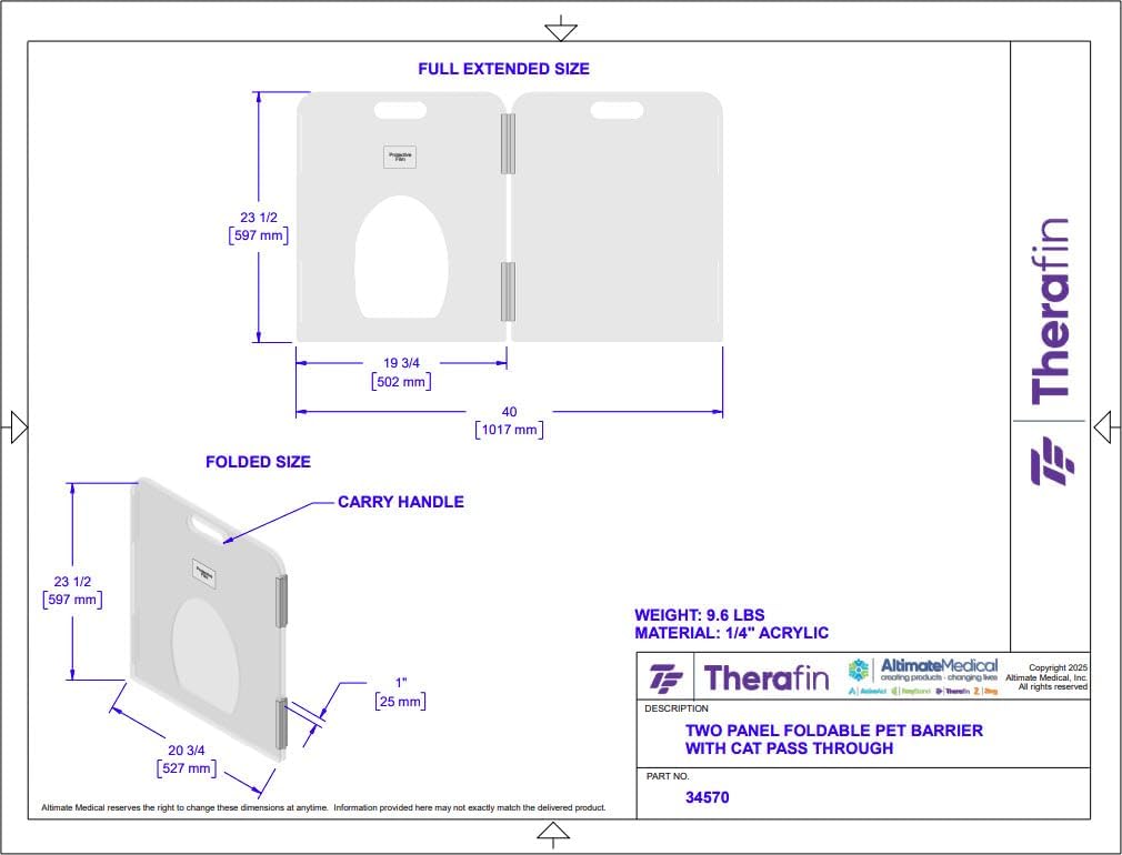 Pet Barrier (3-Panel) | Free-Standing Pet Gate | Foldable | Protect Your Indoor Living Spaces, Decorations, and Important Items from Pets | Made in The USA
