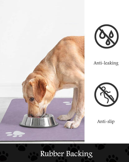 PADOOR Pet Feeding Mat-Absorbent Dog Mat for Food and Water Bowl-No Stains Easy Clean Dog Food Mat-Quick Dry Water Dispenser-Puppy Supplies Accessories