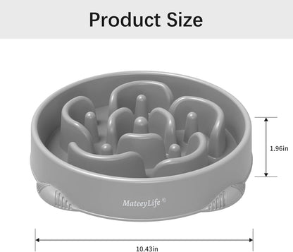 MateeyLife Slow Feeder Dog Bowls 2PCS, Anti-Choking Puzzle Dog Food Bowls, Anti-Slip Interactive Feeding Slow Down Eating, Bloat Stop Maze Dishes for Medium Breeds Pink&Purple
