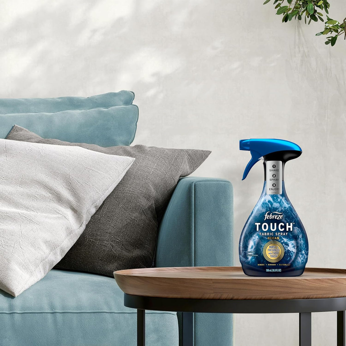 Fabric Spray & Carpet Heavy Duty Odor Fighter, Fabric Refresher, Multi-Use Deodorizer, Sneaker Balls Alternative, Couch & Linen Spray, Downy Calm & Rainforest Scents, 16.9oz, 2ct (1 of each)