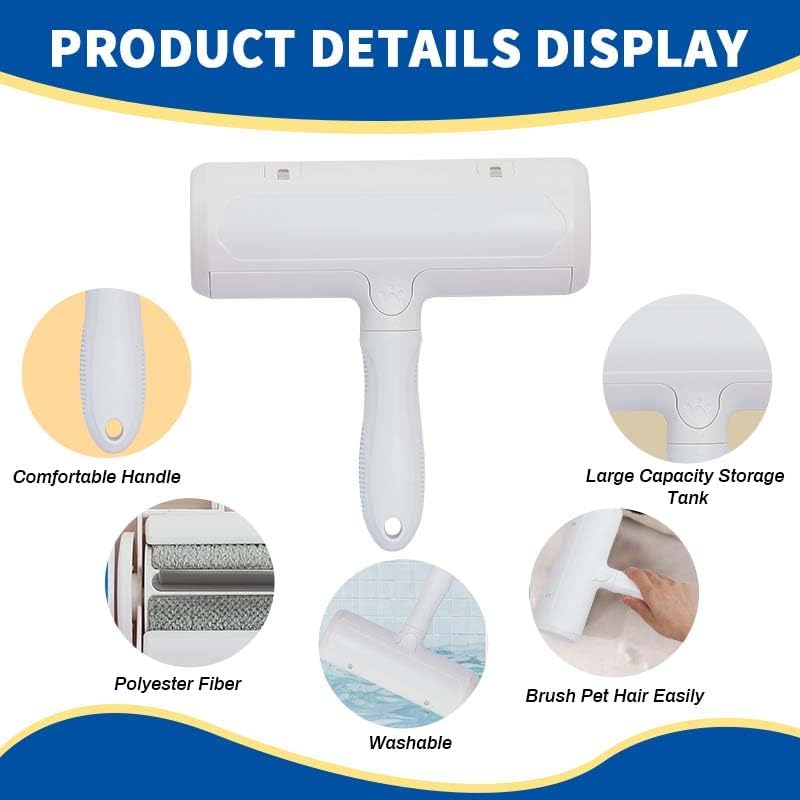 Pet Hair Remover Original Size Reusable Lint Roller for Cat & Dog Hair on Furniture, Couch, Carpet, Car, Rugs & Bedding Portable, Eco-Friendly White Classic