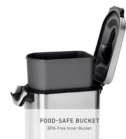 simplehuman Large Pet Food Storage Container, Holds 30-35 lb / 14-16 kg of Dry Dog Food, Cat Food, or Bird Seed, Airtight Lock-Tight Lid with Magnetic Scoop, BPA-Free, Brushed Stainless Steel