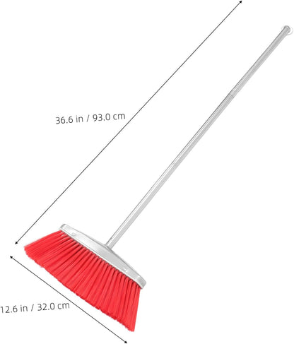 Ipetboom Pet Hair Broom Indoor Dustpan Soft Bristles Heavy Duty Stainless Steel Outdoor Broom for Garage Lobby