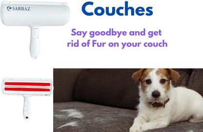 Sarbaz Pet Hair Remover, Cat and Dog Hair Remove for Furniture, Carpet, Couch,Clothing and Beding, Multi Surface Fur Remover Tool, Portable