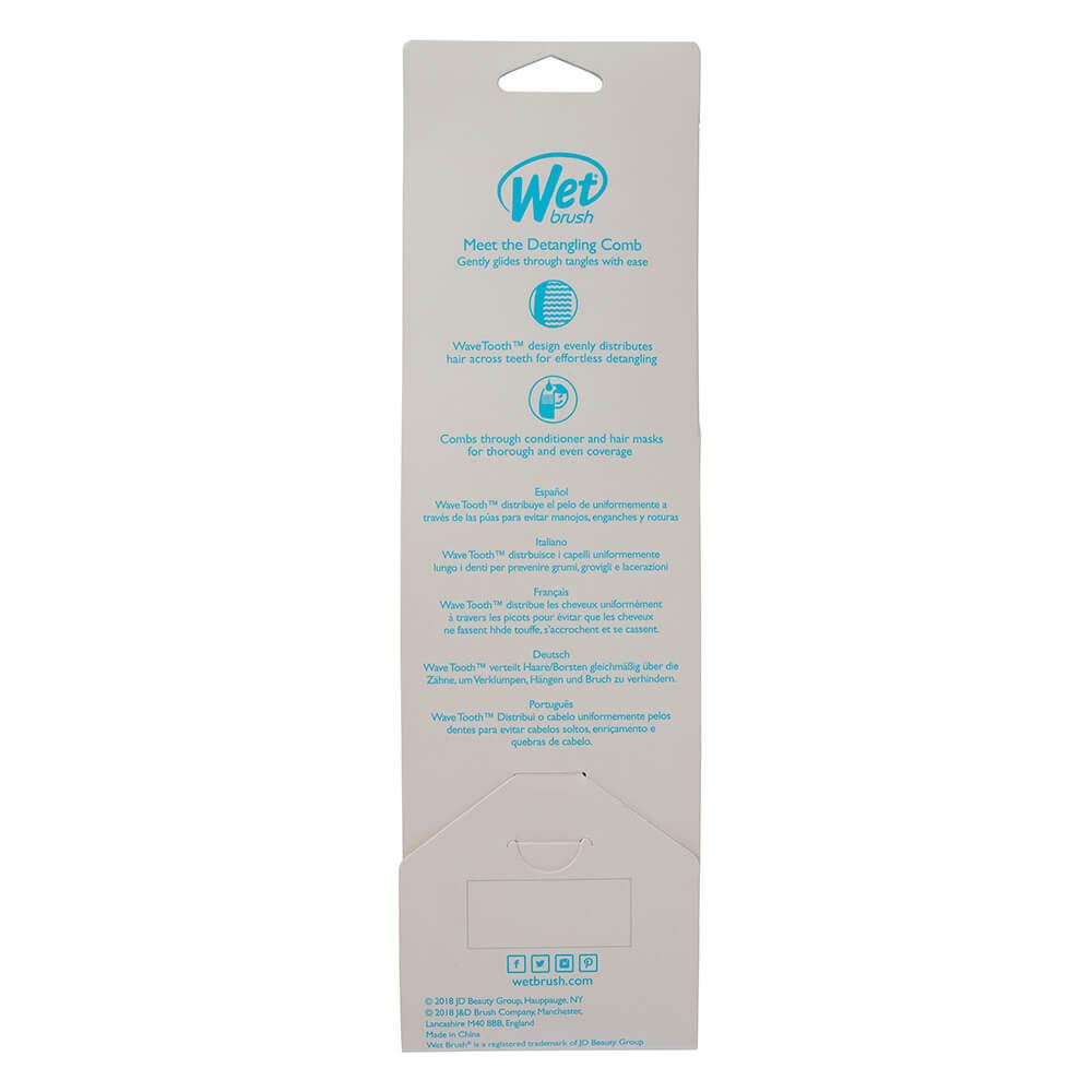 Wet Brush Detangling Comb, Black - Wide Tooth Hair Detangler with WaveTooth Design That Gently and Glides Through Tangles - Brush Throough Conditioner and Hair Masks - Gentle On Scalp and Pain-Free