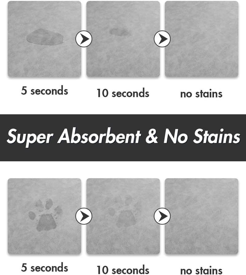 MontVoo Dog Food Mat-Pet Feeding Mat for Food and Water-No Stains Quick Dry Dispenser Cat Bowl Mat for Messy Drinkers(12"x19" Dark Grey)