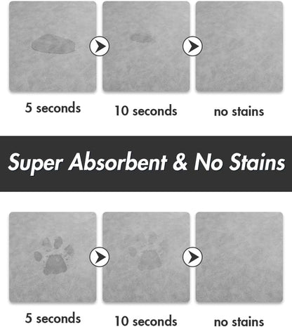 MontVoo Dog Food Mat-Pet Feeding Mat for Food and Water-No Stains Quick Dry Dispenser Cat Bowl Mat for Messy Drinkers(12"x19" Dark Grey)