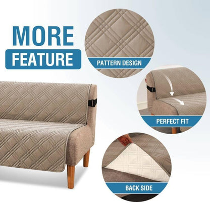 H.VERSAILTEX 100% Waterproof Slipcovers for Couches and Sofas Modern Pet Couch Cover Thick Soft Furniture Protector with Elastic Straps(Sofa, Lily Pad/Beige)