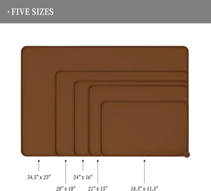 Reopet Waterproof Pet Feeding Mat, Non-Slip Silicone Placemats for Dog Cat Food and Water Bowl, High Raised Edges to Prevent Spills and Protect Floors