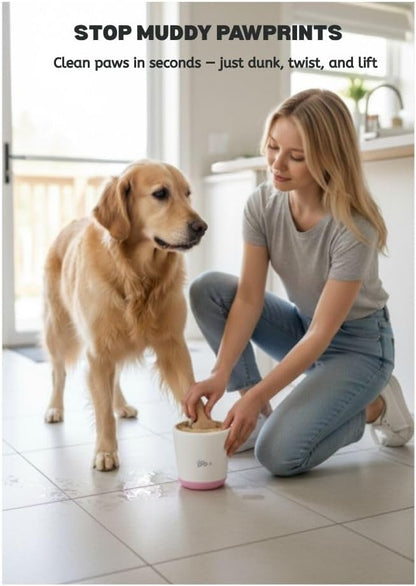 Dog Grooming Kit – Paw Cleaner Cup for Muddy Paws, Collapsible Travel Bowl with Carabiner & 4 Silicone Finger Toothbrushes – Portable Pet Dental Care & Paw Washer for Small Dogs, Puppies & Cats