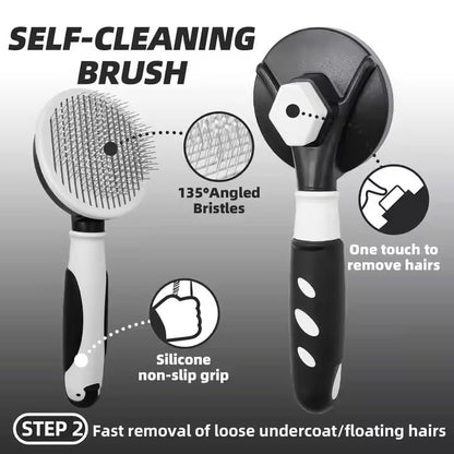 Dog Grooming Kit for Dogs at Home, 6-in-1 Pet Grooming Kit with Slicker Brush, Dematting Tool, Stainless Steel Comb, Nail Clipper for Dogs, Nail File & Bath Massage Glove