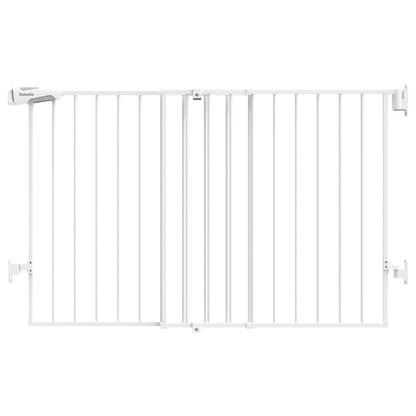 Babelio Baby Gate for Stairs, Kitchen & Doorways, 26-43" W 28" H No Bottom Bar| Easy Installation| One-Handed Operation| Auto-Close| Hardware Mount (Drill Needed) Safety Dog/Pet Gate Indoor (White)
