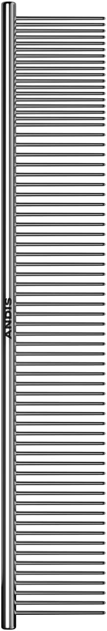 Andis 65730 Stainless-Steel Comb for Knots, Mats & Loose Hair Removal - Effective Dematting Tool, Comfortable, Lightweight, Portable & Safe for Dogs, Cats & Pets – Silver, 7-1/2-Inch