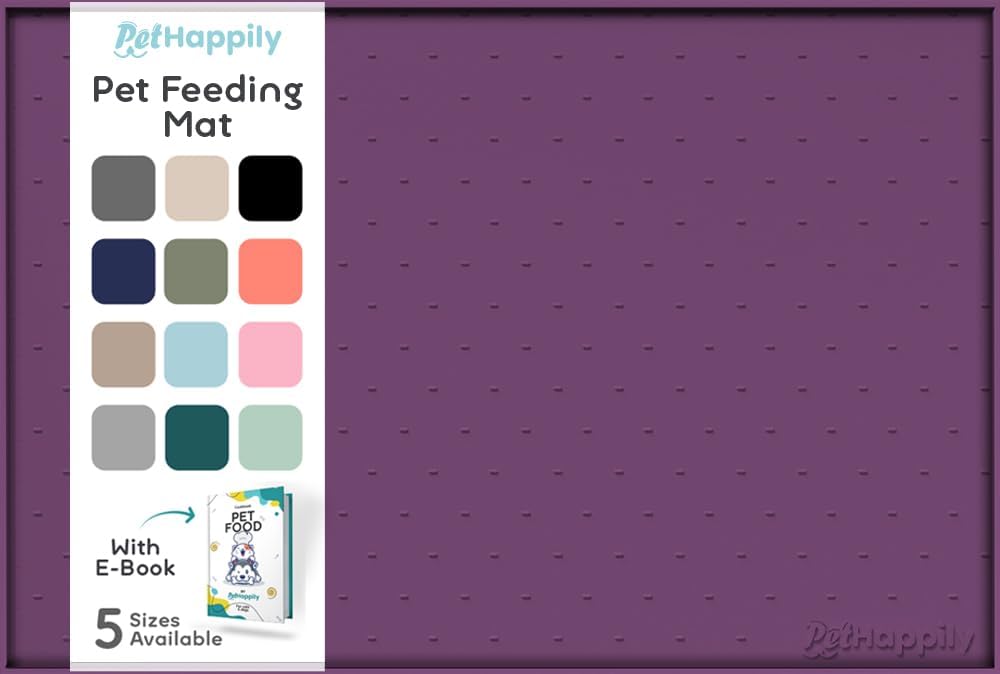 Dog Food Mat - Raised Edges Dogs Mat for Food and Water Prevent Spill, Waterproof Cat Food Mats Protect Floors, Easy Clean Dog Bowl Mats for Food and Water, Silicone Pet Feeding Placemats