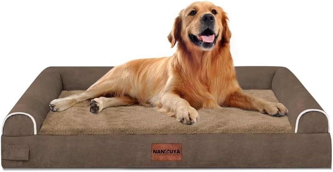 Large Dog Bed Orthopedic Washable: Beds Bolster XL Bed Large Big Dogs Memory Foam Couch Sofa Waterproof with Removable Cover