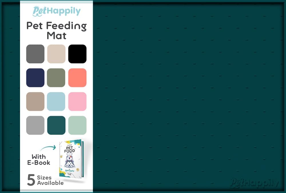 Dog Food Mat - Raised Edges Dogs Mat for Food and Water Prevent Spill, Waterproof Cat Food Mats Protect Floors, Easy Clean Dog Bowl Mats for Food and Water, Silicone Pet Feeding Placemats