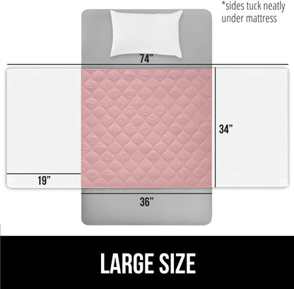 GORILLA GRIP Washable Underpads, Waterproof Reusable Heavy Absorbency Incontinence Bed Pads, Leak Proof Toddler Mattress Pad, 52x34 Slip Resistant Protector for Bedwetting, Adults and Kids, White