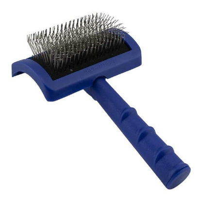 Show Tech Tuffer Than Tangles Slicker Brush for Dog Grooming with Long, Soft Pins, Medium Size, Perfect for Doodle Breeds, Angled Pins for Dematting, Remove Undercoat, Comfort Grip Handle