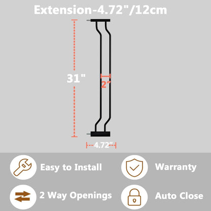 Fairy Baby Extra Wide Baby Gate Black 57.5-62 Inch Wide, Walk Through Pressure Mounted No Drill for Doorways, Long and Large Tension Dog Gates for Pet and Kids