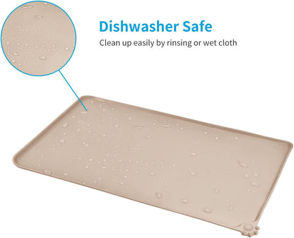 AUDWUD Silicone Waterproof Pet Feeding Mats,Anti Slip Bowl Pad,Dog Mat for Food and Water