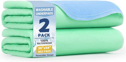 Washable Underpads 36"x36"(4 Pack)– Dual-Sided & Ultra-Thick, Heavy Duty Waterproof Nursing Pads Incontinence Bed Pads, Reusable Washable Pee Pads for Dogs, Diaper Changing & Adults Pads