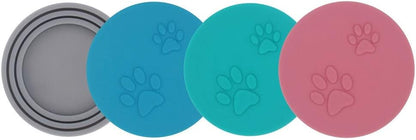 SLSON 4 Pack Pet Food Can Cover Set, Universal Silicone Cat & Dog Food Can Lids Fitting 3 Standard Sizes