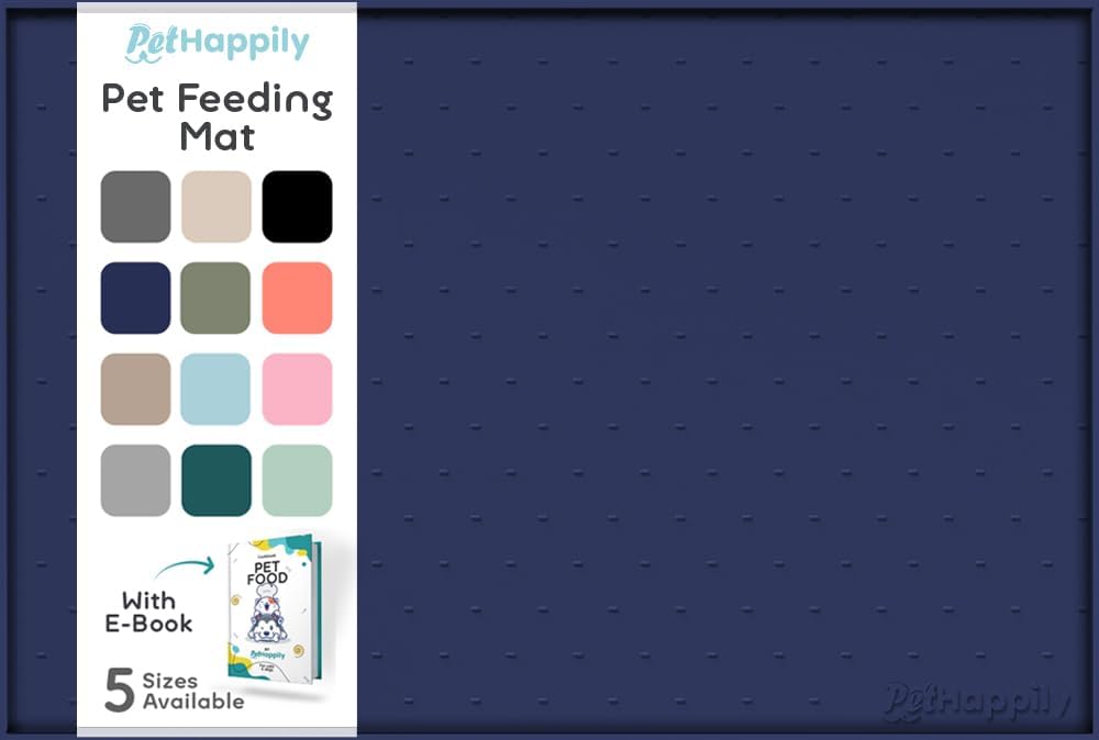 Dog Food Mat - Raised Edges Dogs Mat for Food and Water Prevent Spill, Waterproof Cat Food Mats Protect Floors, Easy Clean Dog Bowl Mats for Food and Water, Silicone Pet Feeding Placemats