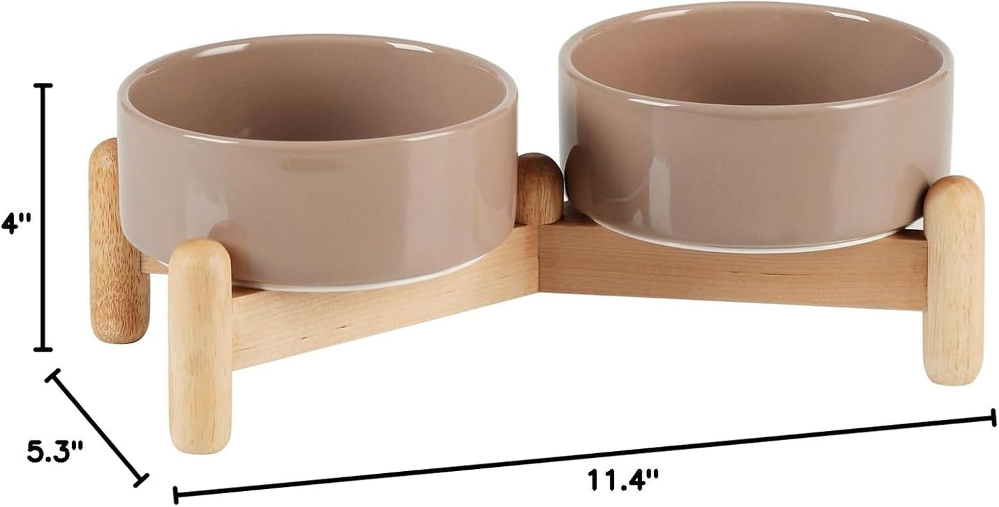 Havniva 8.3inch Ceramic Raised Dog Bowl with Stand, Elevated Dog Bowls for Large Breed Dog Food and Water Bowl Non-Slip Dog Dish Large Capacity Feeding Pet Water Bowl